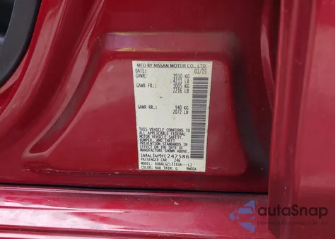 2015 Nissan Altima 2.5 S z USA, uszkodzony, nr VIN 1N4AL3AP9FC247586